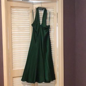 Banana Republic green silk halter dress